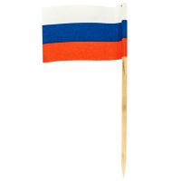 Купить пика декоративная флаг россии н80 мм 100 шт/уп для канапе дерево papstar 1/30 в Казани