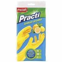 Купить перчатки хозяйственные s с ароматом лимона латекс желтые paclan 1/5/100 в Казани