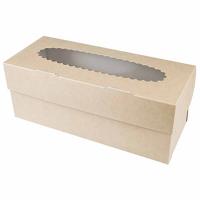 Купить коробка для пирожных дхшхв 250х100х100 мм с окном картон крафт gdc 1/25/150, 25 шт./упак в Казани