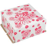 Купить коробка для торта дхшхв 210х210х100 мм до 1 кг квадратная картонная с рисунком 1/100 в Казани