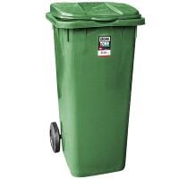 Купить бак мусорный прямоугольный 120л дхшхв 600х480х960 мм на колесах пластик зеленый bora 1/3, 1 шт. в Казани