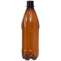 Купить бутылка пластиковая 500мл с узким горлом без пробки с фигурным дном pet коричневый 1/100 в Казани