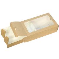 Купить коробка для пирожных дхшхв 180х110х55 мм с окном картон крафт gdc 1/50/300, 50 шт./упак в Казани