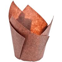 Купить капсула бумажная (тарталетка) тюльпан н50хd50 мм коричневая 1/250/2500 в Казани