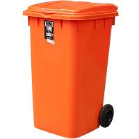 Купить бак мусорный прямоугольный 240л дхшхв 730х580х1050 мм на колесах пластик оранжевый bora 1/1 в Казани