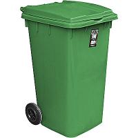 Купить бак мусорный прямоугольный 240л дхшхв 730х580х1050 мм на колесах пластик зеленый bora 1/1, 1 шт. в Казани