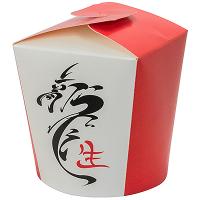 Купить контейнер бумажный china pack 450мл н100хd83 мм с декором китайский дракон 1/50/500, 50 шт./упак в Казани