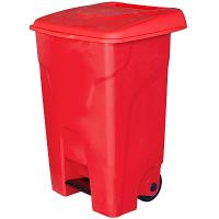 Купить бак мусорный прямоугольный 80л дхшхв 450х505х730 мм на колесах с педалью пластик красный bora 1/1 в Казани