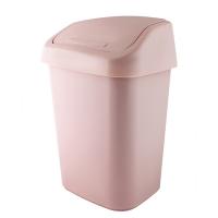 Купить контейнер мусорный прямоугольный 25 л большой с качающейся крышкой розовый пластиковый "proff" 1/6 в Казани