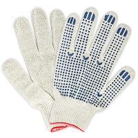 Купить перчатки рабочие 4 нити с пвх (точка) хб белые 1/10/500, 1 шт. в Казани