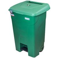 Купить бак мусорный прямоугольный 80л дхшхв 450х505х730 мм на колесах с педалью пластик зеленый bora 1/1, 1 шт. в Казани