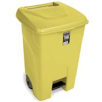Купить бак мусорный прямоугольный 80л дхшхв 450х505х730 мм на колесах с педалью пластик желтый bora 1/1, 1 шт. в Казани