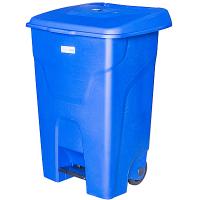 Купить бак мусорный прямоугольный 80л дхшхв 450х505х730 мм на колесах с педалью пластик синий bora 1/1, 1 шт. в Казани