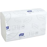 Купить полотенце бумажное листовое 2-сл 136 лист/уп 212х340 мм multifold-сложения tork h2 advanced белое sca 1/21 в Казани