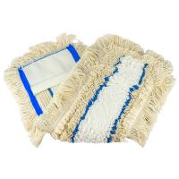 Купить насадка - моп (mop) для швабры 400х145мм плоская с карманами с синей полосой белая микрофибра "hunter" 1/75, 1 шт. в Казани