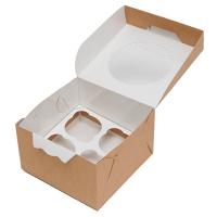 Купить коробка для пирожных дхшхв 160х160х100 мм с окном картон крафт gdc 1/25/150, 25 шт./упак в Казани