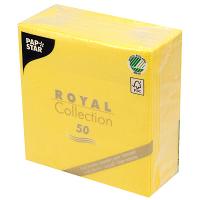 Купить салфетка бумажная желтая 33х33 см 1-слойные 50 шт/уп royal papstar 1/10, 1 шт. в Казани