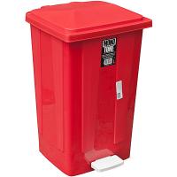 Купить контейнер мусорный прямоугольный 48л дхшхв 420х375х630 мм с педалью пластик красный bora 1/1, 1 шт. в Казани