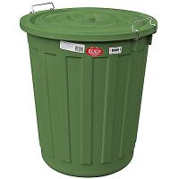 Купить бак мусорный круглый 60л н540хd460 мм с крышкой на зажимах пластик зеленый bora 1/1, 1 шт. в Казани