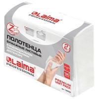 Купить полотенце бумажное листовое 2-сл 190 лист/уп 230х210 мм z-сложения laima h2 premium unit pack белое в Казани