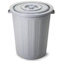 Купить бак мусорный круглый 105л н660хd550 мм пластик серый bora 1/1 в Казани
